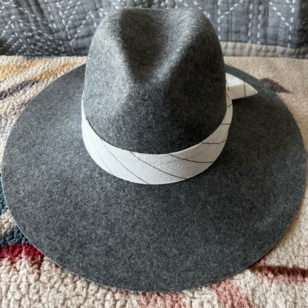 Gigi Pip Scottie Wide Brimmed Fedora - Grey 59 M/L